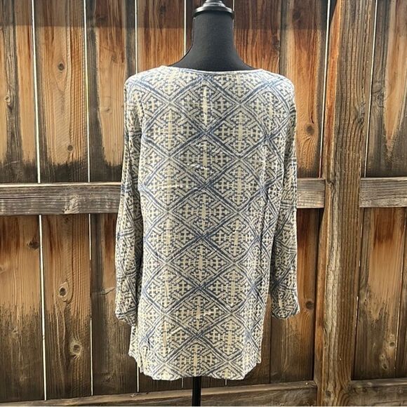 Charming Charlie top boho lace tassels blue shabby chic Large FIRM on PRICE - Picture 6 of 8